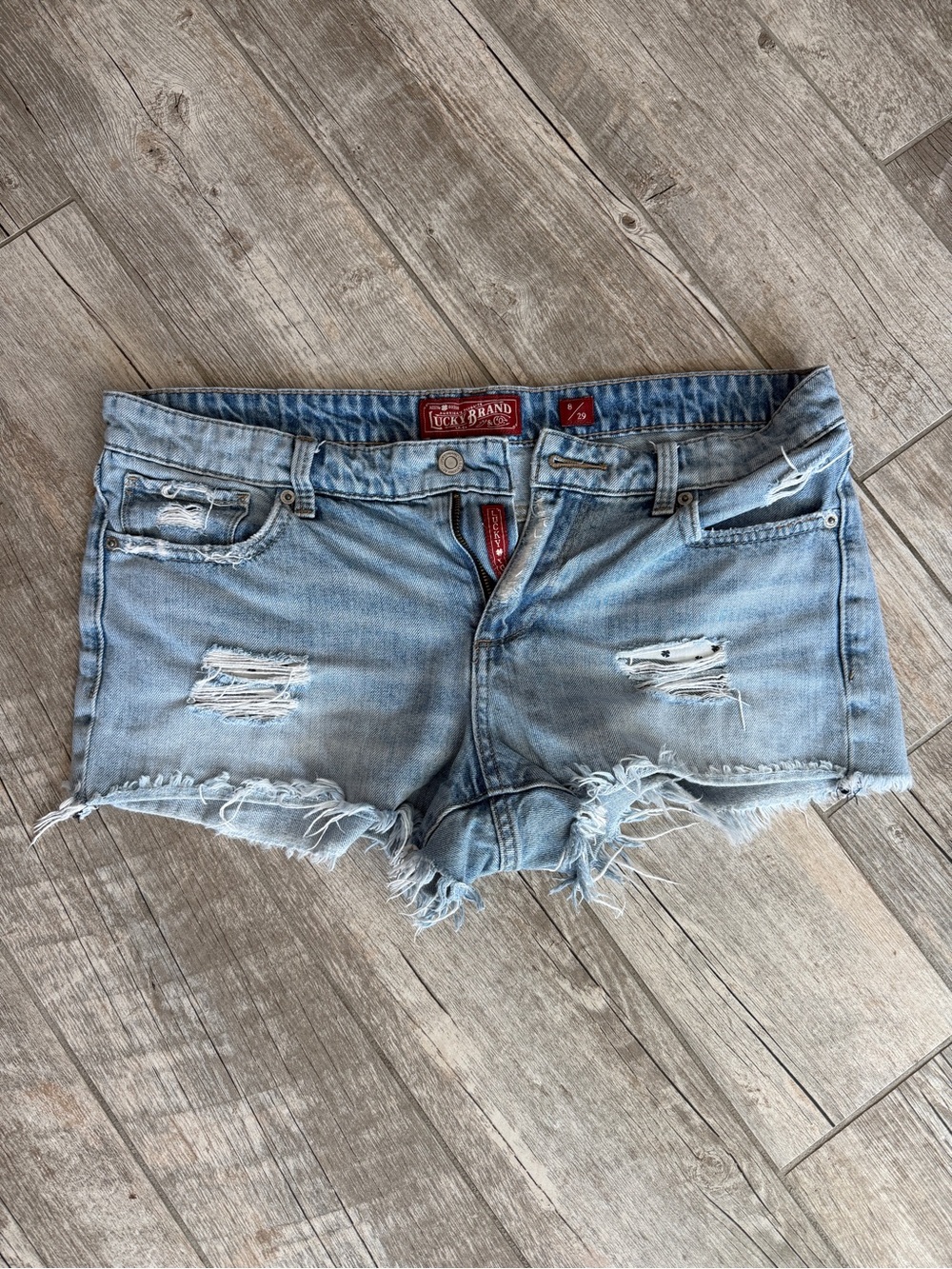 Lucky Brand Light Blue Distressed Denim Cutoff Shorts